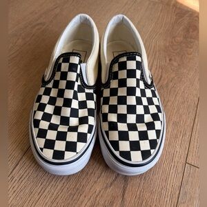 Vans Checkerboard Slip-On Sneakers Black White Size 6 Women